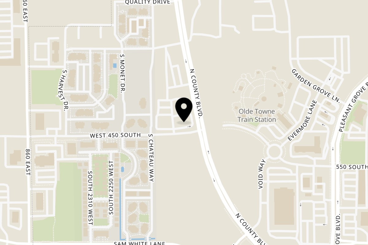 Map showing the location of Misti Maki on 2085 W 450 S in Pleasant Grove